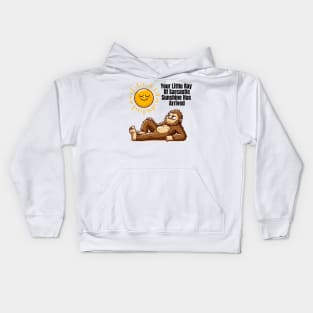 Sarcastic Bigfoot: Soaking Up Sunshine with a Smile Kids Hoodie